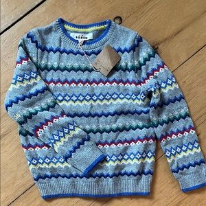 NWT Mini Boden fair isle sweater size 6/7